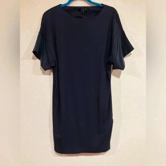 COS Short Sleeve Dress Tunic Silk Sleeves Navy Blue - Picture 1 of 9